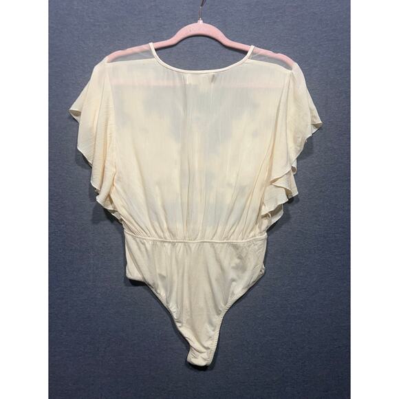 Vinatge B.O.G. Womens Viscose Embroidery Hi Cut Women Bodysuit Ivory Size Small - Picture 2 of 11